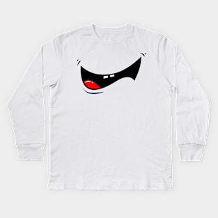 Big Face Mouth Smile Kids Long Sleeve T-Shirt